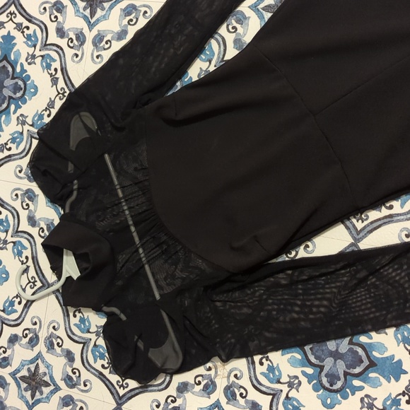 Fashion Nova Black Mesh Jumpsuit Size S - Picture 5 of 6
